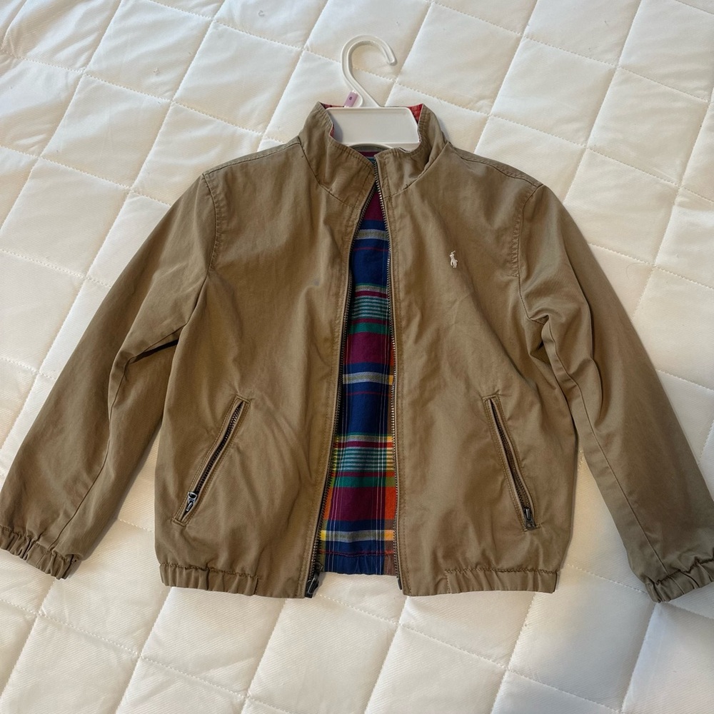 Polo by Ralph Lauren Tan Harrington Jacket with Ribbed Waistband